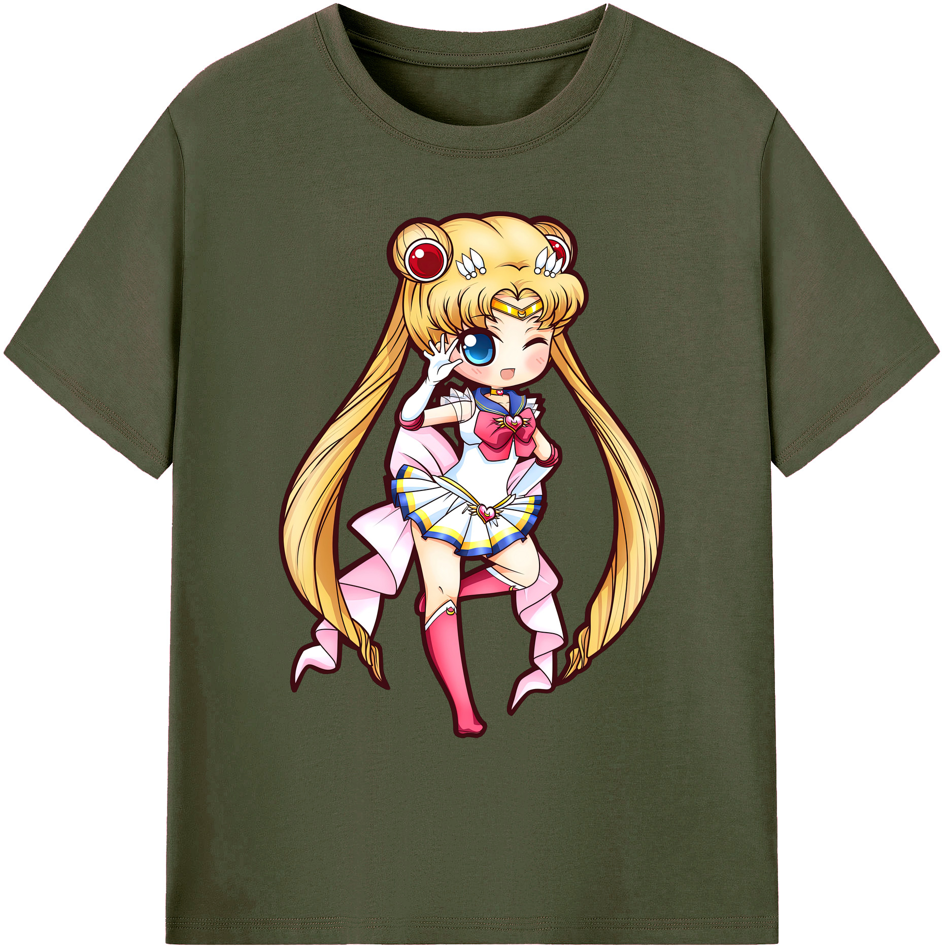 （画像用） 美少女戦士セーラームーン 月野 うさぎ つきの うさぎ Sailor Moon Tsukino Usagi 綿100％ メンズ半袖Tシャツ｜肌触りやわらか＆通気性